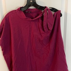 Maroon cold shoulder top